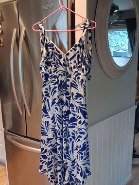 Alexis White and Blue Floral Maxi Dress